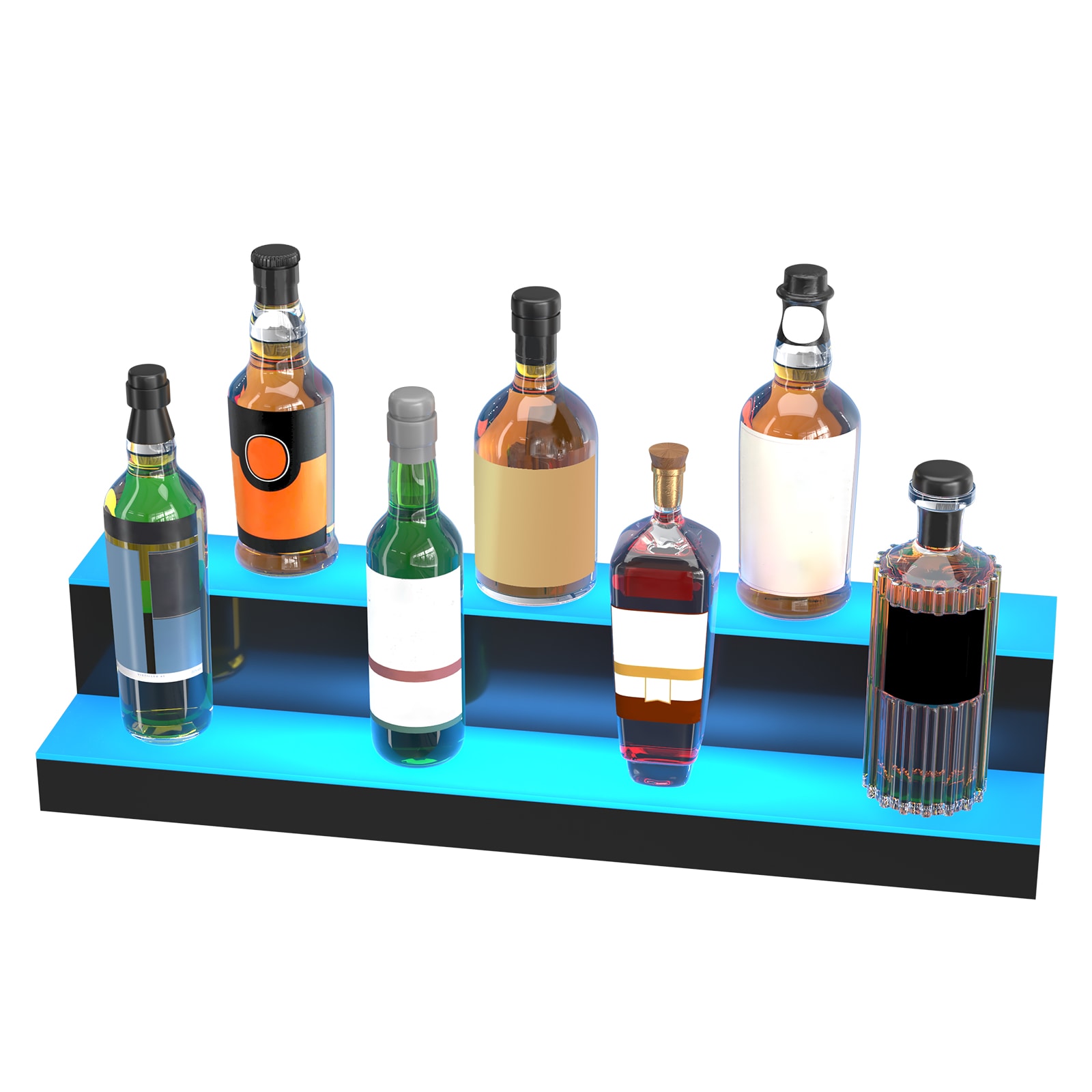Led Lighted Liquor Bottle Display Shelf For Home Bar With Remote_voghion.com